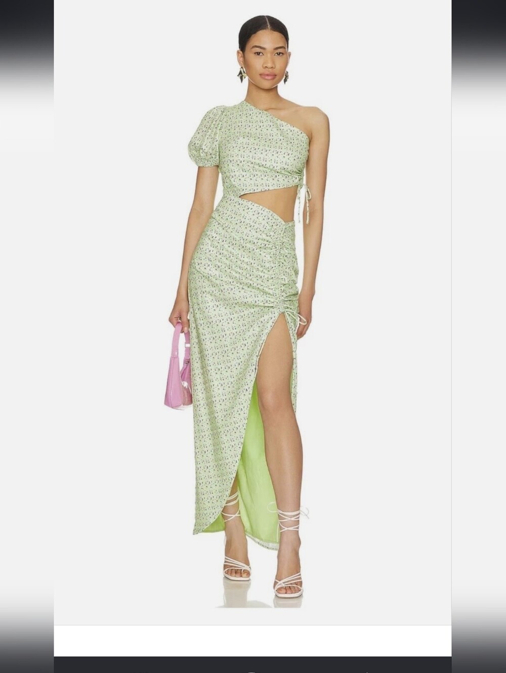 Lolita Green Pink Floral Maxi Dress
